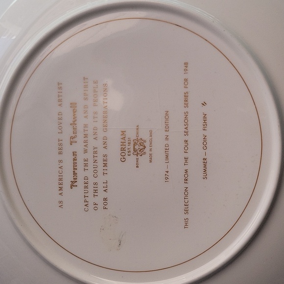 Vintage Norman Rockwell "Summer- Goin Fishing plate - Picture 3 of 3